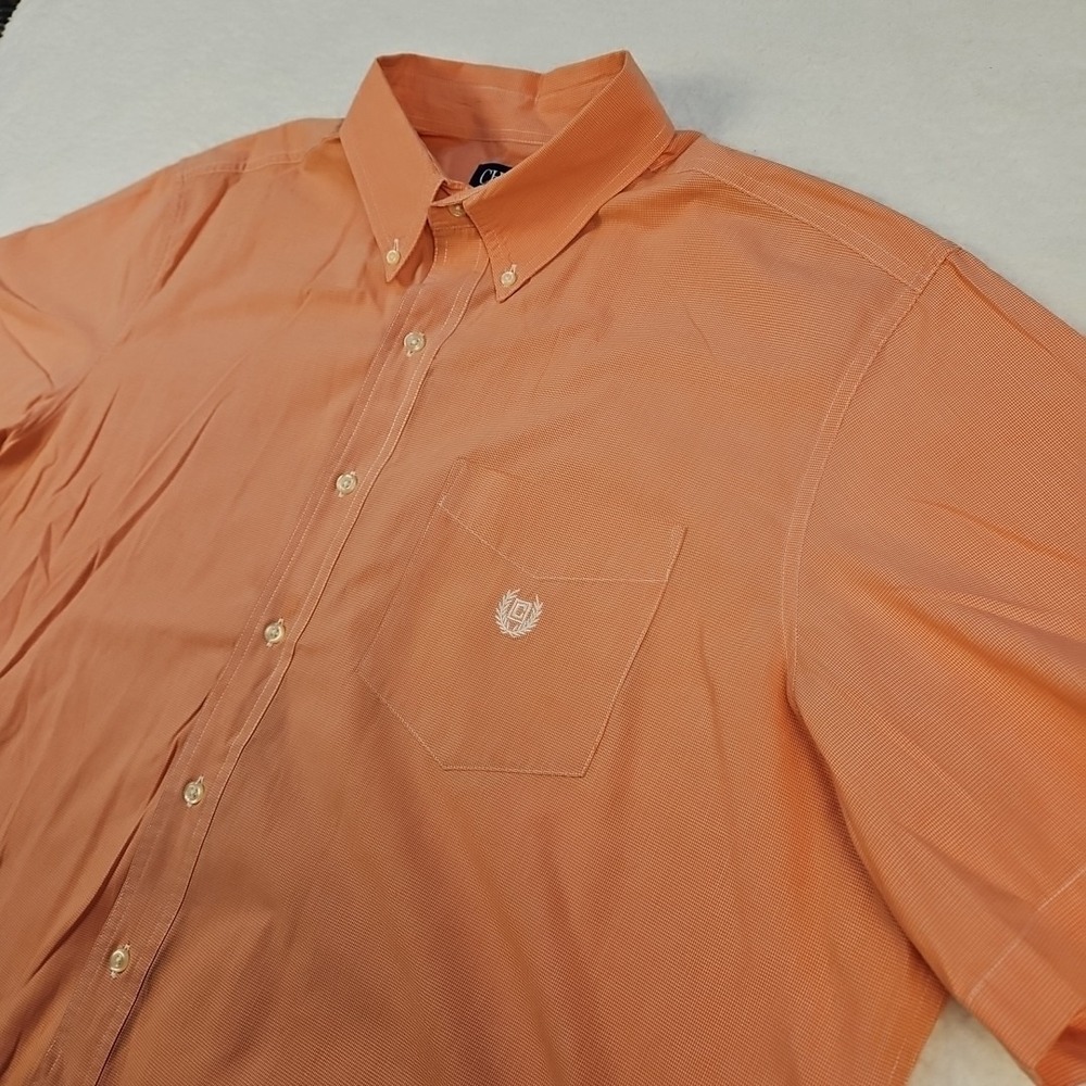 Mens Casual Button Down Collar Chaps Easy Care Coral Shirt Sz 2XB Single Pocket